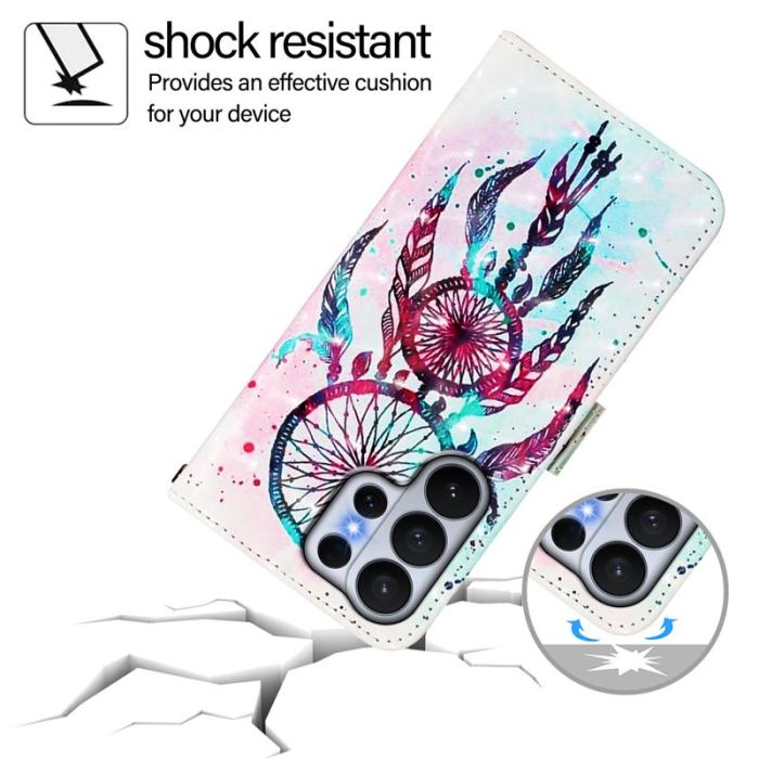 OEM - Samsung Galaxy S26 Ultra Fodral Äkta Läder Mönster - Färgglad Vindklang