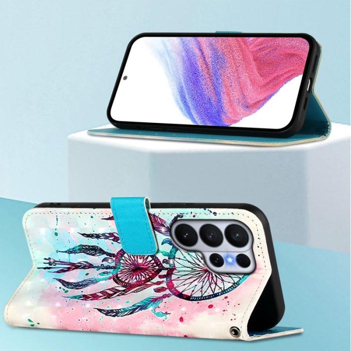 OEM - Samsung Galaxy S26 Ultra Fodral Äkta Läder Mönster - Färgglad Vindklang