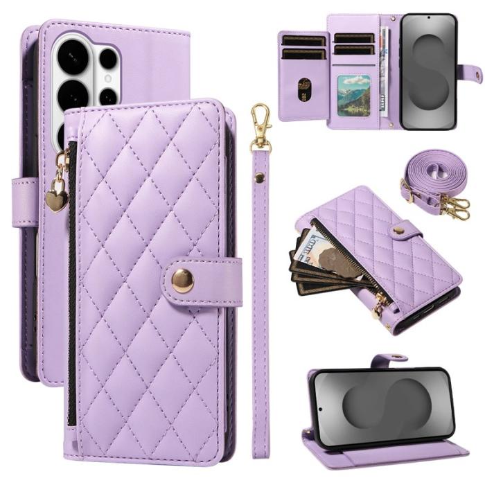 OEM - Samsung Galaxy S26 Ultra Fodral Äkta Läder Ställ - Lila