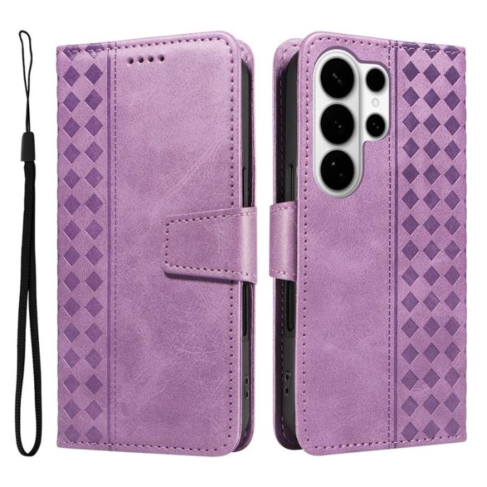 OEM - Samsung Galaxy S26 Ultra Fodral Äkta Läder Ställ - Ljus Lila