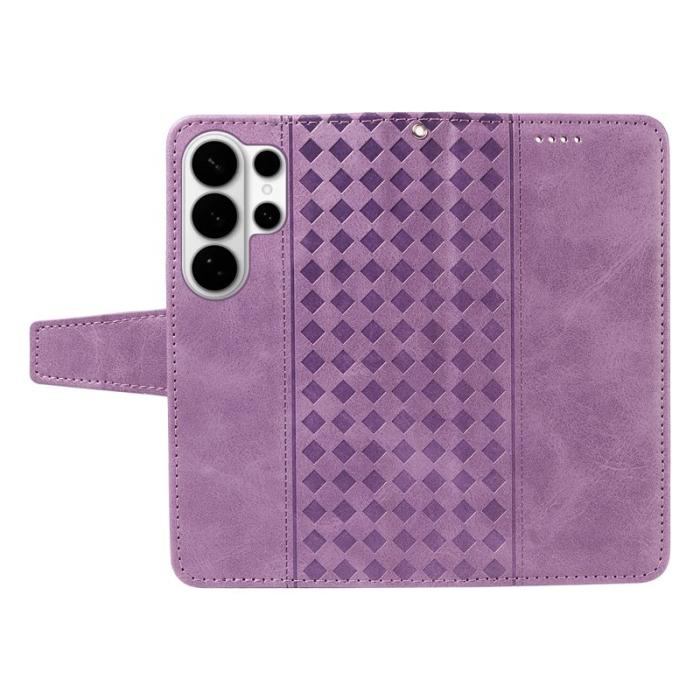 OEM - Samsung Galaxy S26 Ultra Fodral Äkta Läder Ställ - Ljus Lila