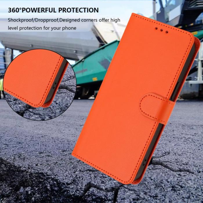 OEM - Samsung Galaxy S26 Ultra Fodral Äkta Läder Ställ - Orange