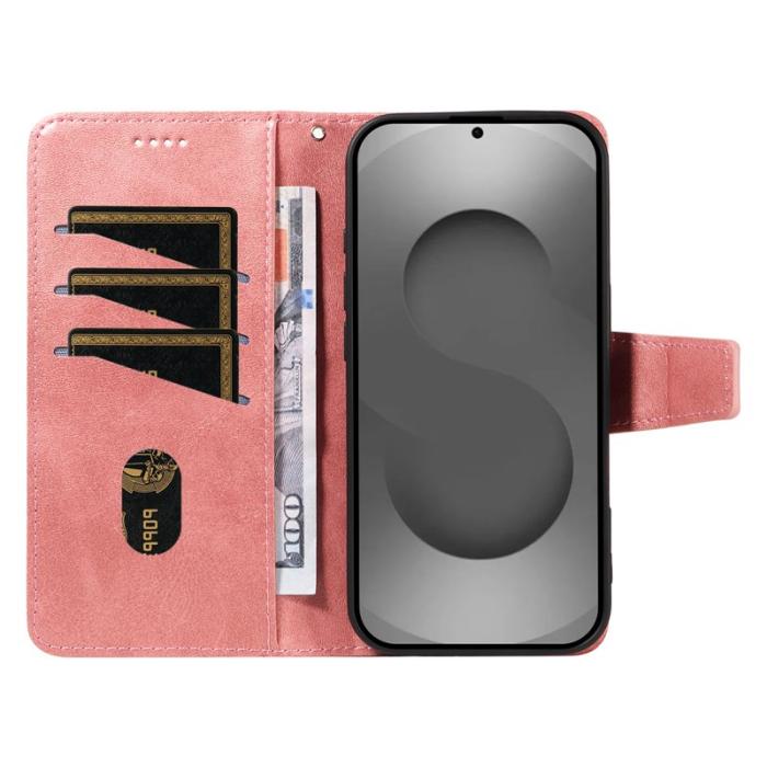 OEM - Samsung Galaxy S26 Ultra Fodral Äkta Läder Ställ - Roséguld