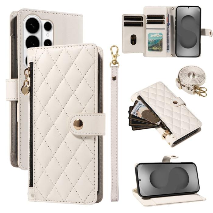 OEM - Samsung Galaxy S26 Ultra Fodral Äkta Läder Ställ - Vit