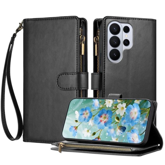 OEM - Samsung Galaxy S26 Ultra Fodral Äkta Läder Stativ Skydd - Svart