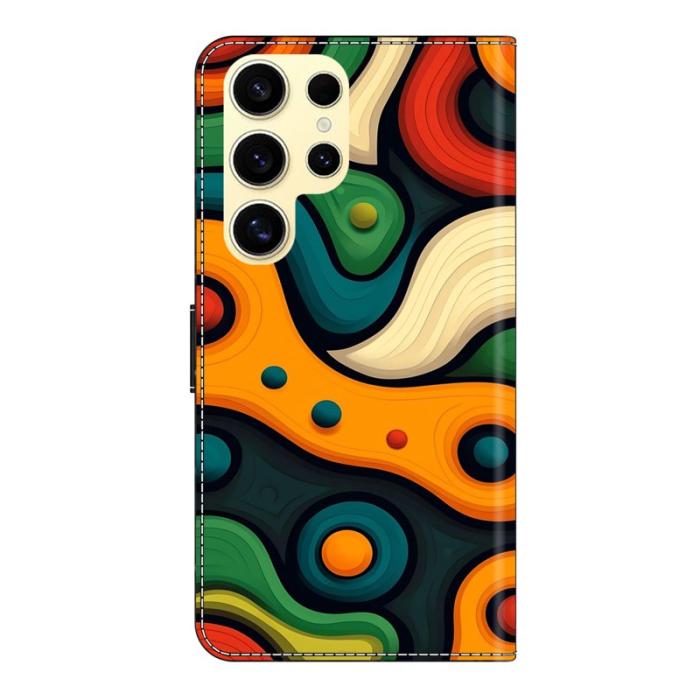 OEM - Samsung Galaxy S26 Ultra Fodral Fällbart Ställ PU Läder - Mönstrad