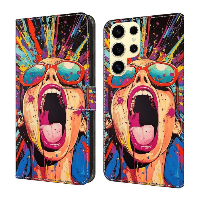 OEM - Samsung Galaxy S26 Ultra Fodral Flip PU Läder Mönster - Graffiti Scream