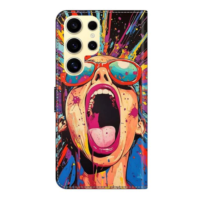 OEM - Samsung Galaxy S26 Ultra Fodral Flip PU Läder Mönster - Graffiti Scream