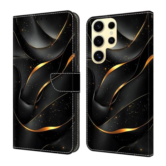 OEM - Samsung Galaxy S26 Ultra Fodral Flip PU Läder Mönster - Guld