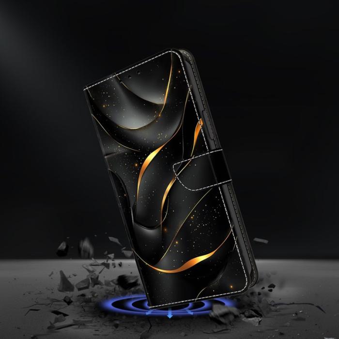 OEM - Samsung Galaxy S26 Ultra Fodral Flip PU Läder Mönster - Guld