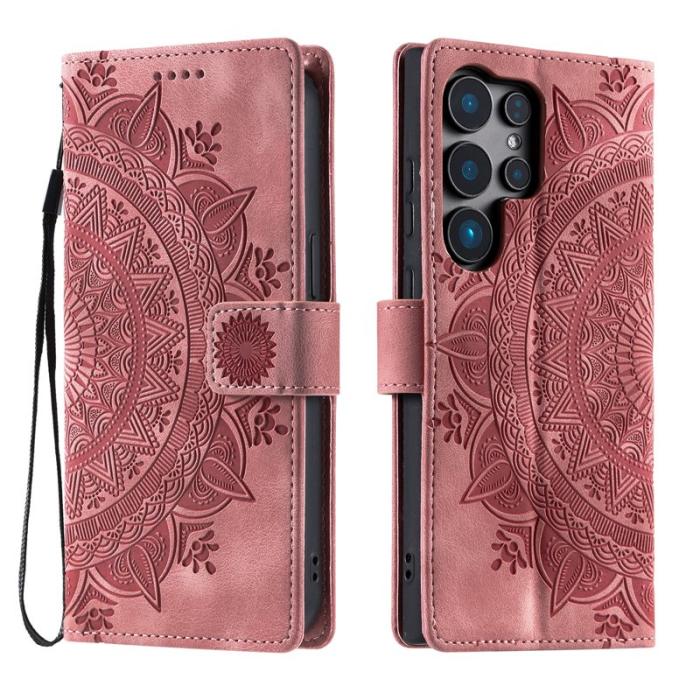 OEM - Samsung Galaxy S26 Ultra Fodral Imprinted Totem Konstläder - Roséguld