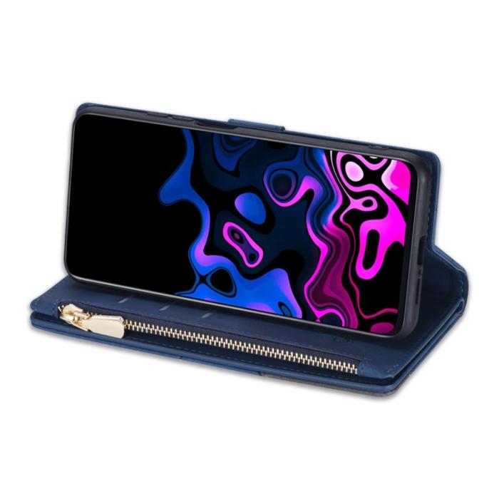 OEM - Samsung Galaxy S26 Ultra Fodral Konstläder Färgsplicing - Blå