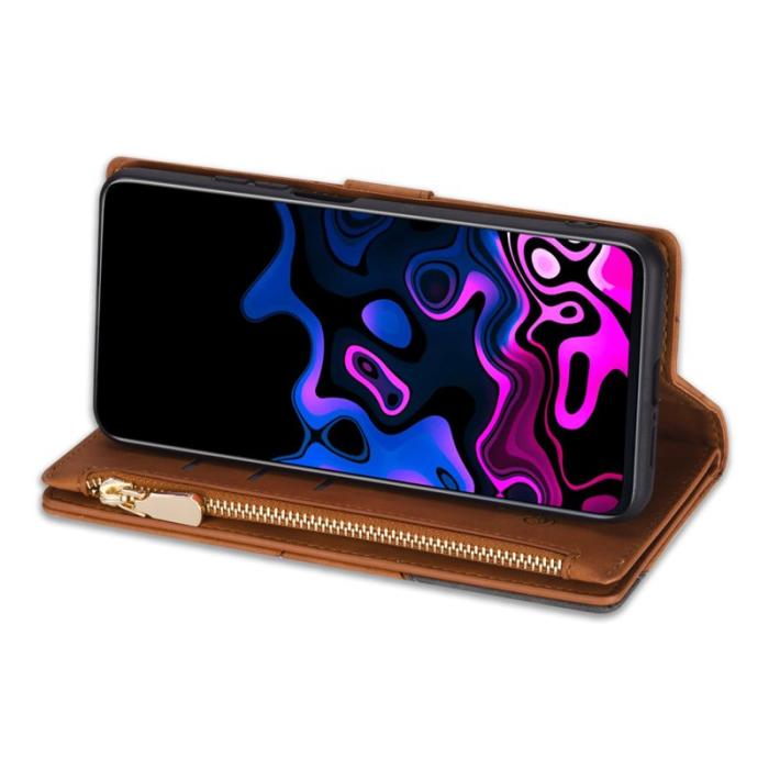 OEM - Samsung Galaxy S26 Ultra Fodral Konstläder Färgsplicing - Brun