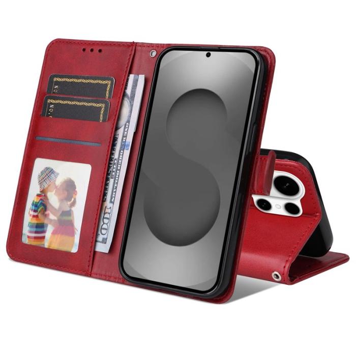 OEM - Samsung Galaxy S26 Ultra Fodral Konstläder Folio Flip - Röd