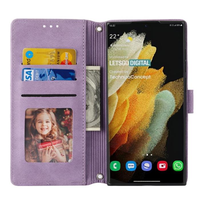 OEM - Samsung Galaxy S26 Ultra Fodral Konstläder Impräntad - Lila