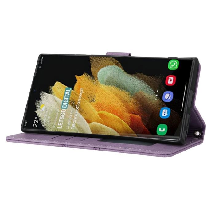 OEM - Samsung Galaxy S26 Ultra Fodral Konstläder Impräntad - Lila