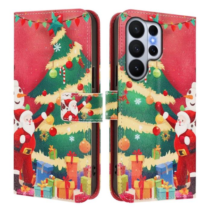 OEM - Samsung Galaxy S26 Ultra Fodral Konstläder Julmönster - Julgran