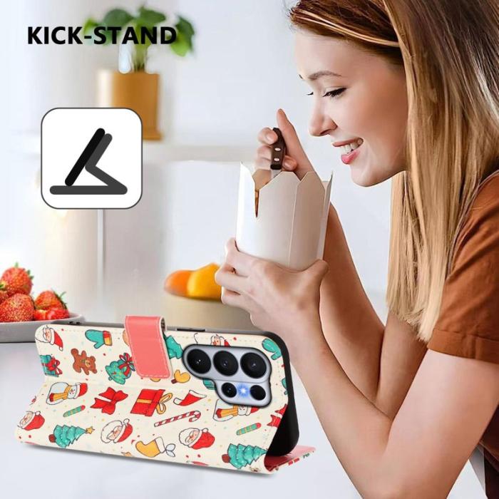 OEM - Samsung Galaxy S26 Ultra Fodral Konstläder Julmönster - Julmotiv