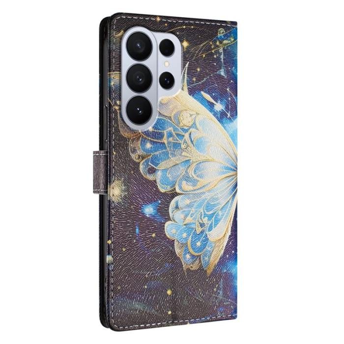 OEM - Samsung Galaxy S26 Ultra Fodral Konstläder Mönster - Stor Fjäril