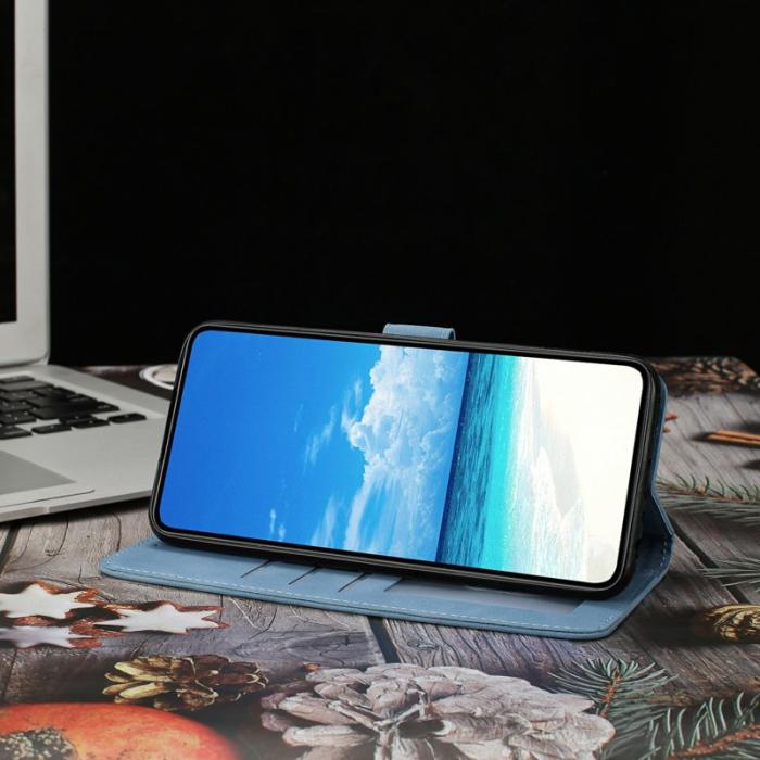 OEM - Samsung Galaxy S26 Ultra Fodral Konstläder Ställ - Ljusblå