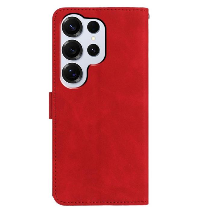 OEM - Samsung Galaxy S26 Ultra Fodral Konstläder Ställ - Röd