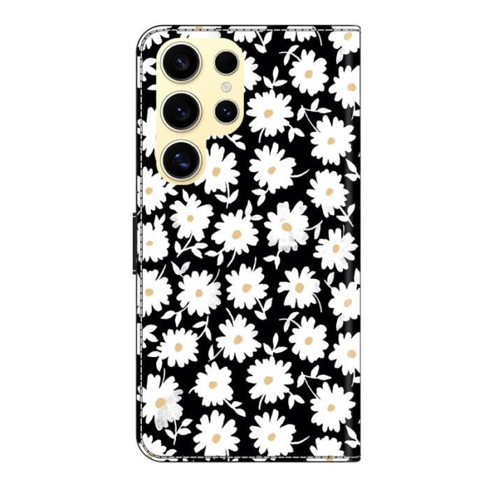 OEM - Samsung Galaxy S26 Ultra Fodral Magnetlås 3D Mönster Äkta Läder - Floral