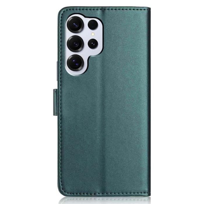 OEM - Samsung Galaxy S26 Ultra Fodral med Rem Flera Kortfack Konstläder - Svartgrön