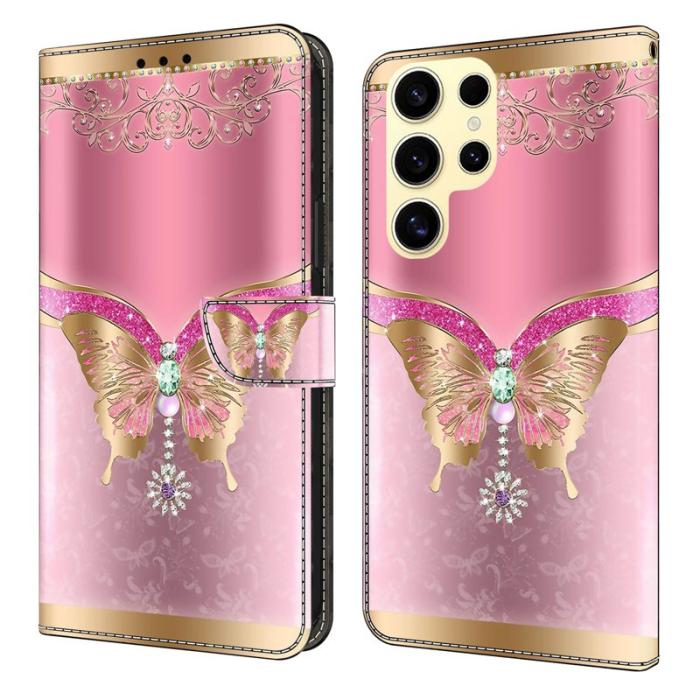 OEM - Samsung Galaxy S26 Ultra Fodral PU Läder 3D Mönster - Rosa