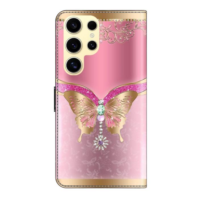 OEM - Samsung Galaxy S26 Ultra Fodral PU Läder 3D Mönster - Rosa