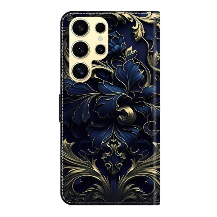 OEM - Samsung Galaxy S26 Ultra Fodral PU Läder Med Ställ - Blå Blomma