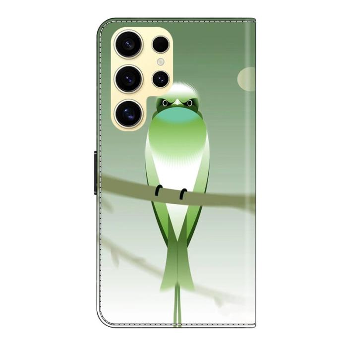 OEM - Samsung Galaxy S26 Ultra Fodral PU Läder Med Ställ - Grön Fågel