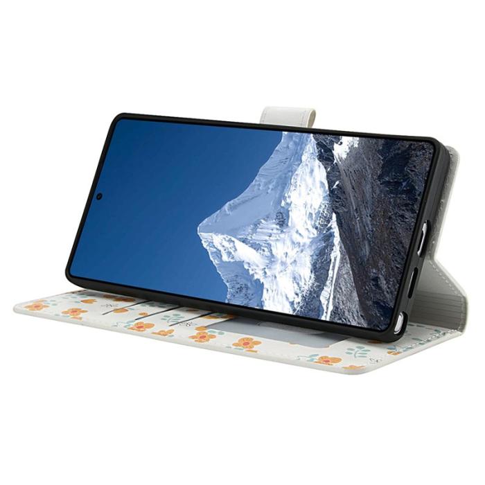 OEM - Samsung Galaxy S26 Ultra Fodral Rhombic Blommönster Äkta Läder - A3