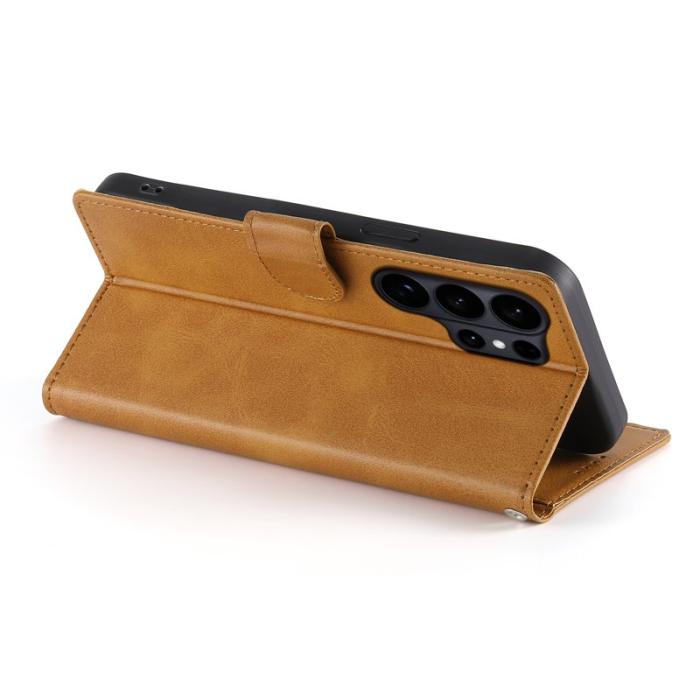 OEM - Samsung Galaxy S26 Ultra Fodral Ställ PU Läder Flip - Gul