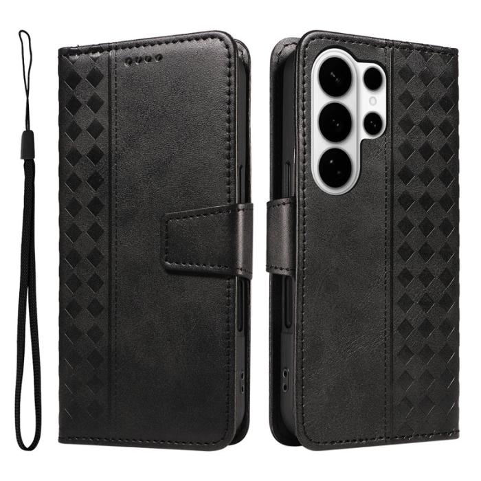 OEM - Samsung Galaxy S26 Ultra Plånboksfodral Äkta Läder Ställ - Svart