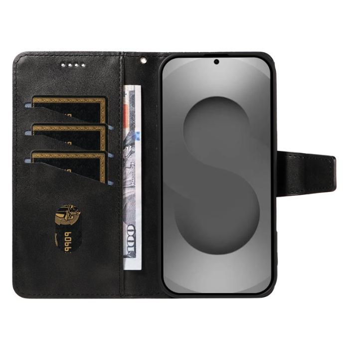 OEM - Samsung Galaxy S26 Ultra Plånboksfodral Äkta Läder Ställ - Svart