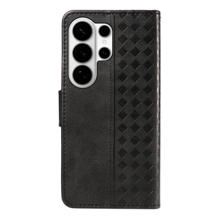 OEM - Samsung Galaxy S26 Ultra Plånboksfodral Äkta Läder Ställ - Svart