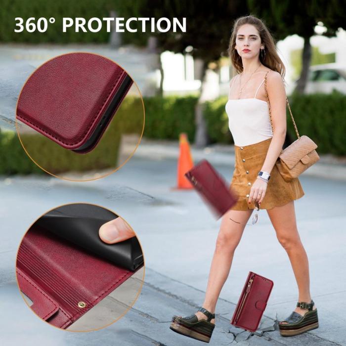 OEM - Samsung Galaxy S26 Ultra Skal Fodral Äkta Läder - Röd