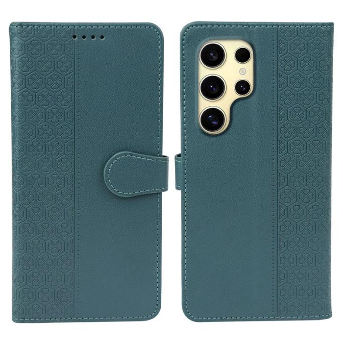 OEM - Samsung Galaxy S26 Ultra Skal Magnetisk Stängning Äkta Läder - Grön