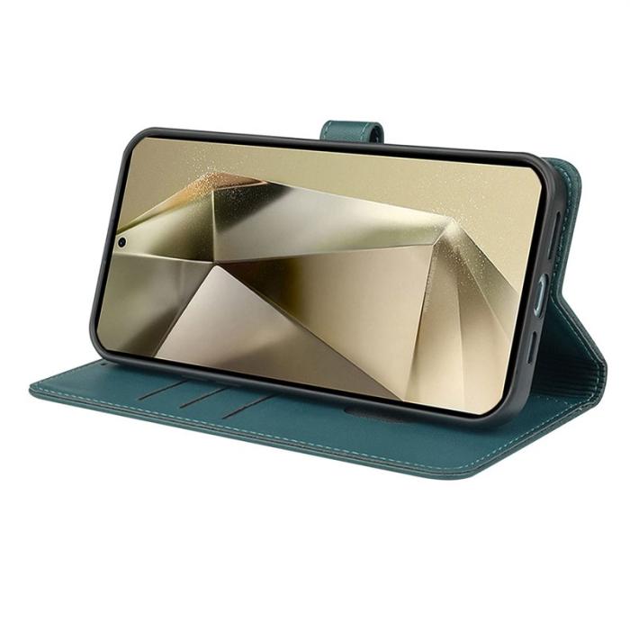 OEM - Samsung Galaxy S26 Ultra Skal Magnetisk Stängning Äkta Läder - Grön