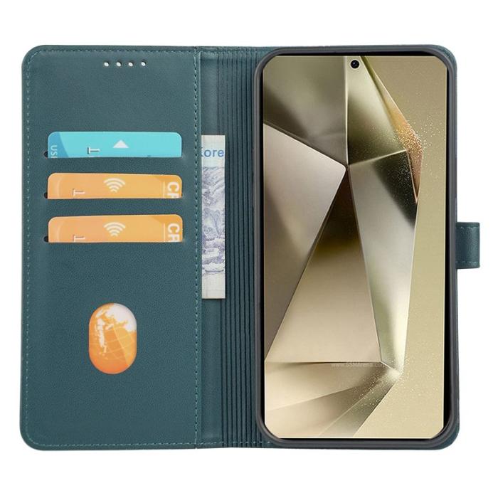 OEM - Samsung Galaxy S26 Ultra Skal Magnetisk Stängning Äkta Läder - Grön