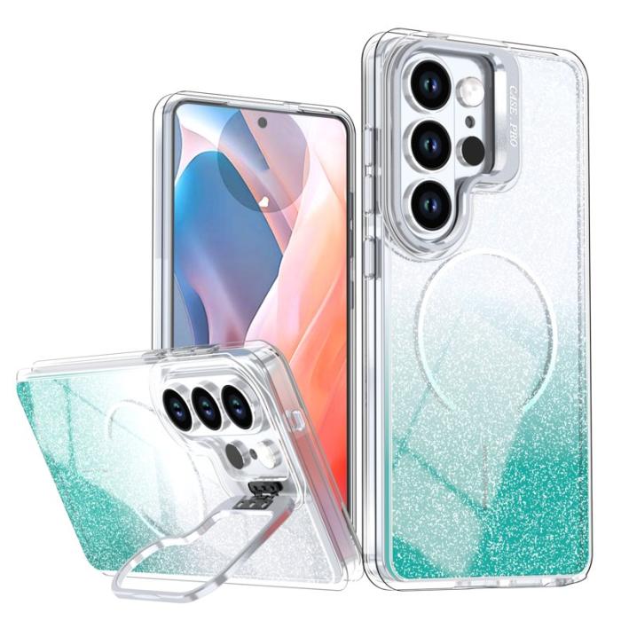 OEM - Samsung Galaxy S26 Ultra Skal Magnetiskt Gradient Glittrigt Plast - Sjögrön