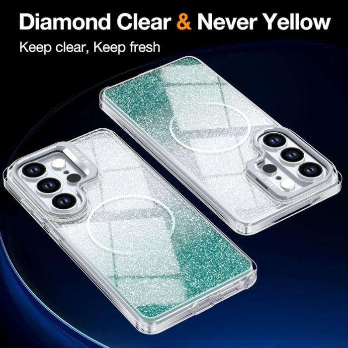 OEM - Samsung Galaxy S26 Ultra Skal Magnetiskt Gradient Glittrigt Plast - Sjögrön