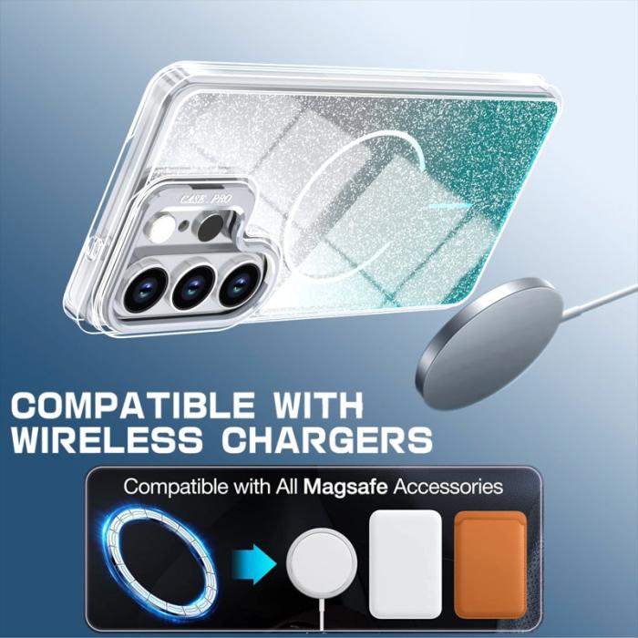 OEM - Samsung Galaxy S26 Ultra Skal Magnetiskt Gradient Glittrigt Plast - Sjögrön