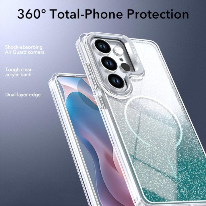 OEM - Samsung Galaxy S26 Ultra Skal Magnetiskt Gradient Glittrigt Plast - Sjögrön