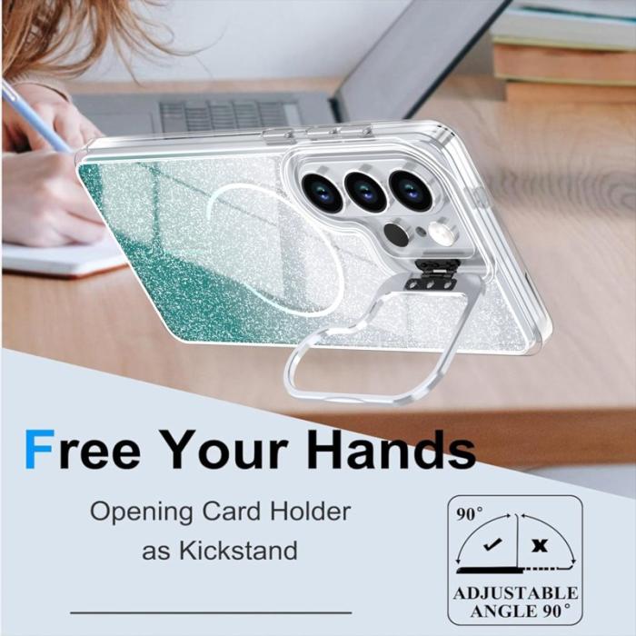 OEM - Samsung Galaxy S26 Ultra Skal Magnetiskt Gradient Glittrigt Plast - Sjögrön