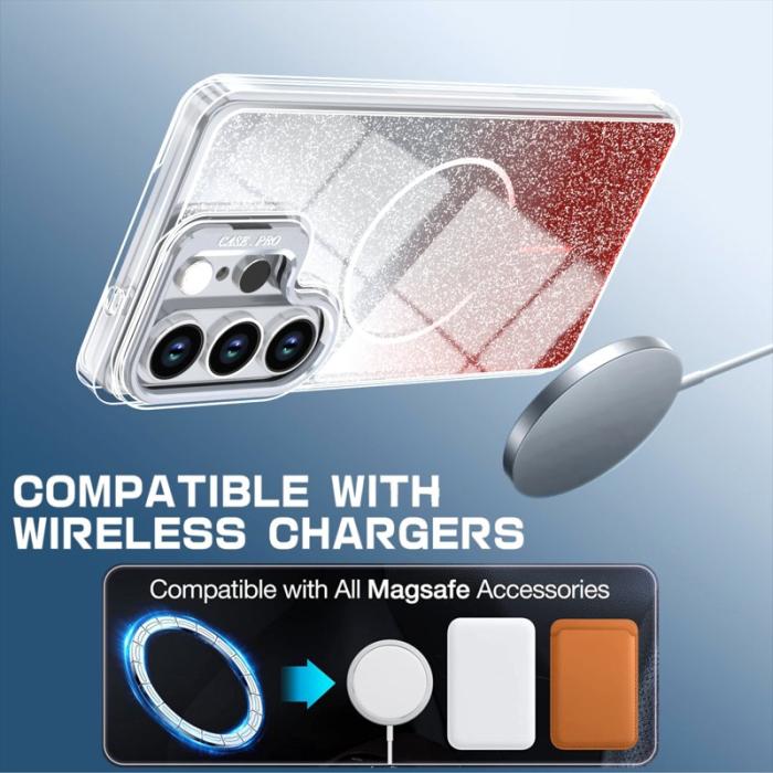 OEM - Samsung Galaxy S26 Ultra Skal Magnetiskt Gradient Glittrigt TPU - Orange