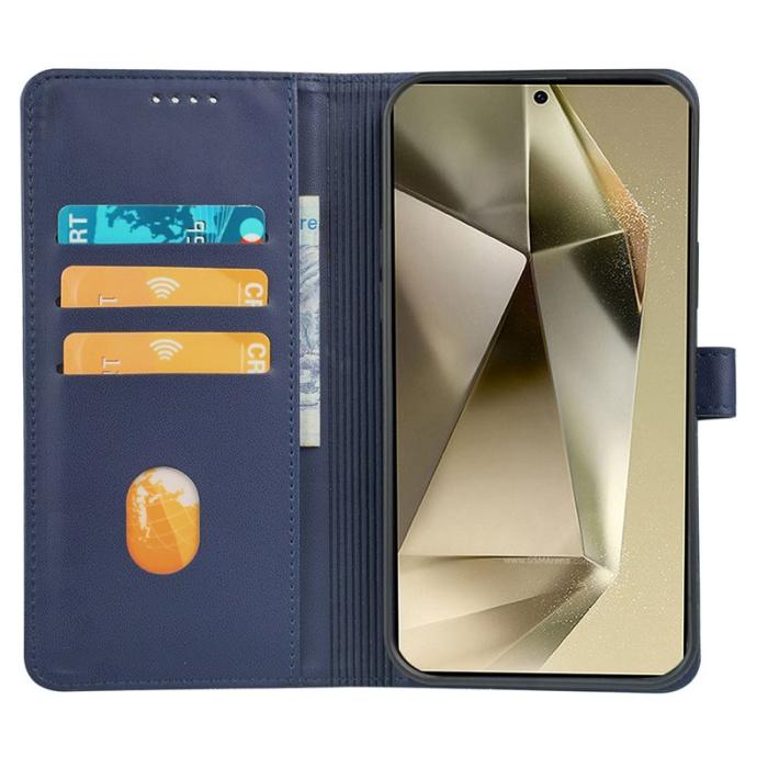 OEM - Samsung Galaxy S26 Ultra Skal Magnetlås Fyrklöver Äkta Läder - Blå