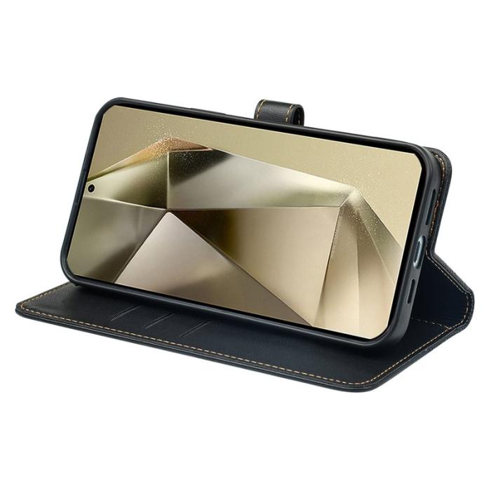 OEM - Samsung Galaxy S26 Ultra Skal Magnetlås Fyrklöver Äkta Läder - Svart