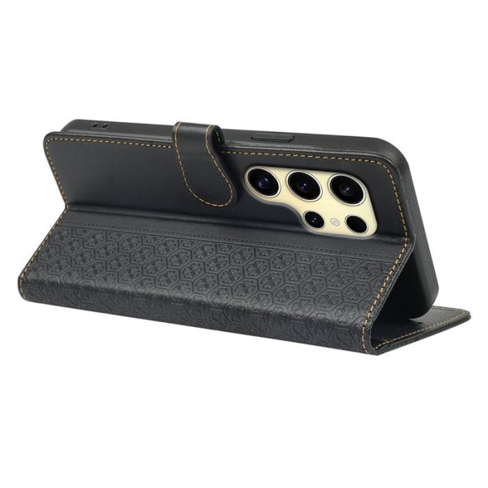 OEM - Samsung Galaxy S26 Ultra Skal Magnetlås Fyrklöver Äkta Läder - Svart