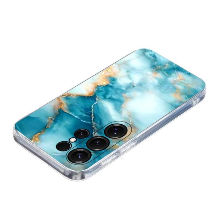 OEM - Samsung Galaxy S26 Ultra Skal Marmortryck Mjuk TPU - Blå